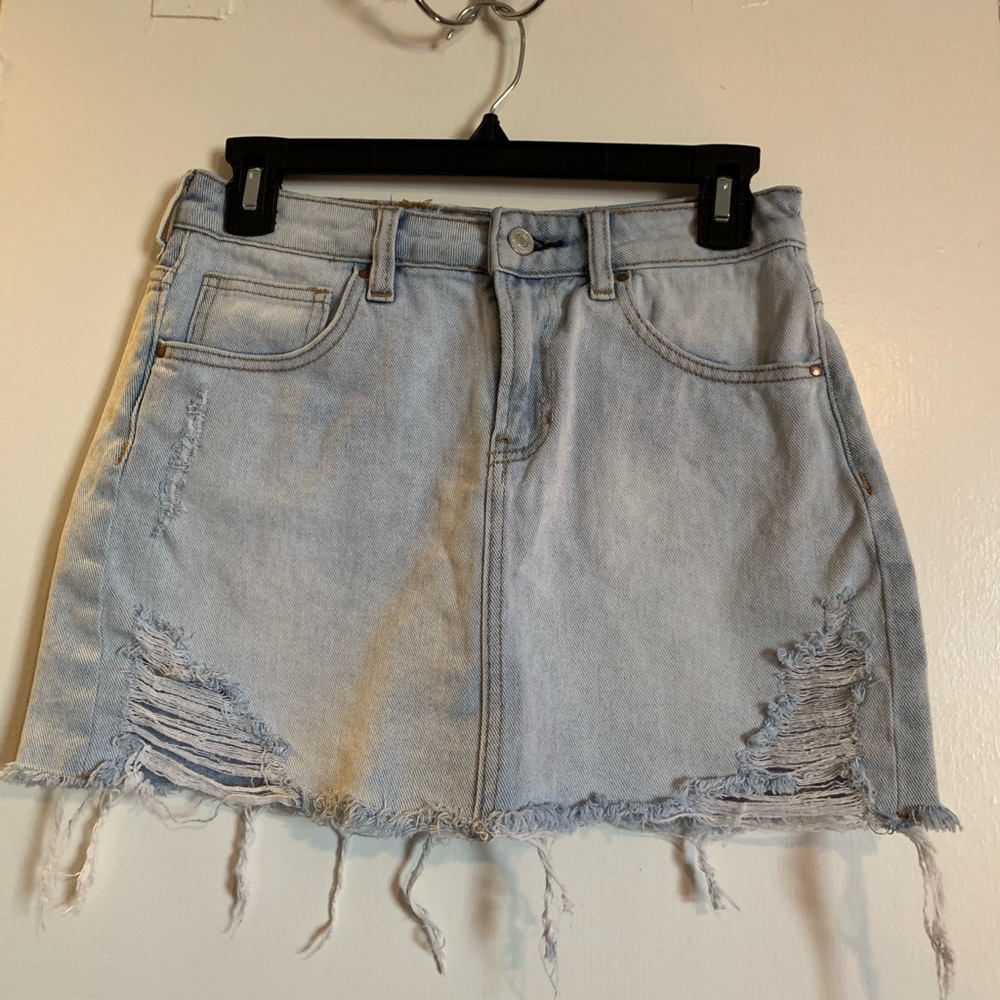 Ripped jean skirt